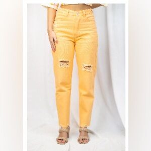 Idem Ditto - Pastel Orange barrel Jeans - size Large